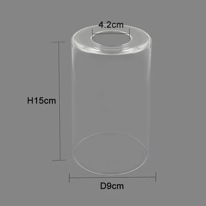 Clear Glass Cylinder Lamp Shade for E27 E26 Socket - Vanity Chandelier Floor Light