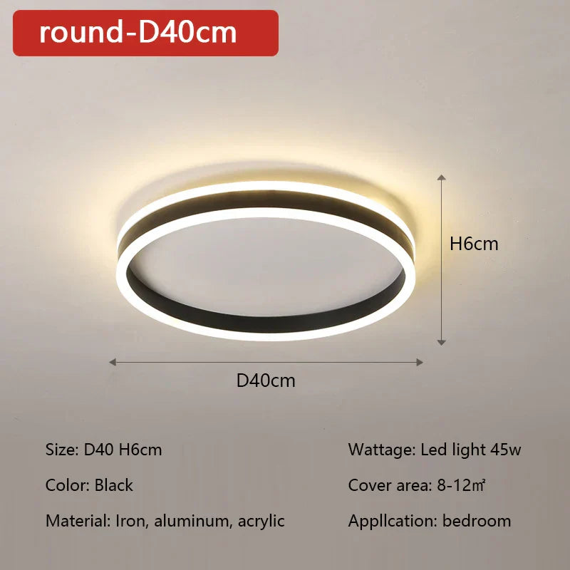 Modern Minimal LED Ceiling Light Acrylic Dimmable Round Lamp Fixtures