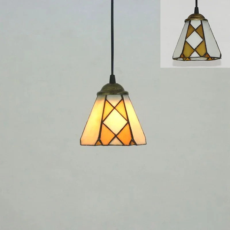 Tiffany Pendant Lights: Stained Glass Hanging Lamp for Mediterranean Loft Home Decor
