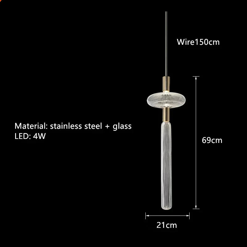 Glass Tubes LED Chandelier: Modern Luxury for Living Room, Bedroom, Hotel & Aisle