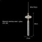 Glass Tubes LED Chandelier: Modern Luxury for Living Room, Bedroom, Hotel & Aisle