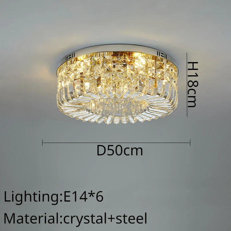 Crystal Ring LED Ceiling Lamp: Modern Luxury for Home Décor