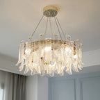 Crystal LED Ceiling Lamp for Modern Living Room with Warm Light and Eye Protection