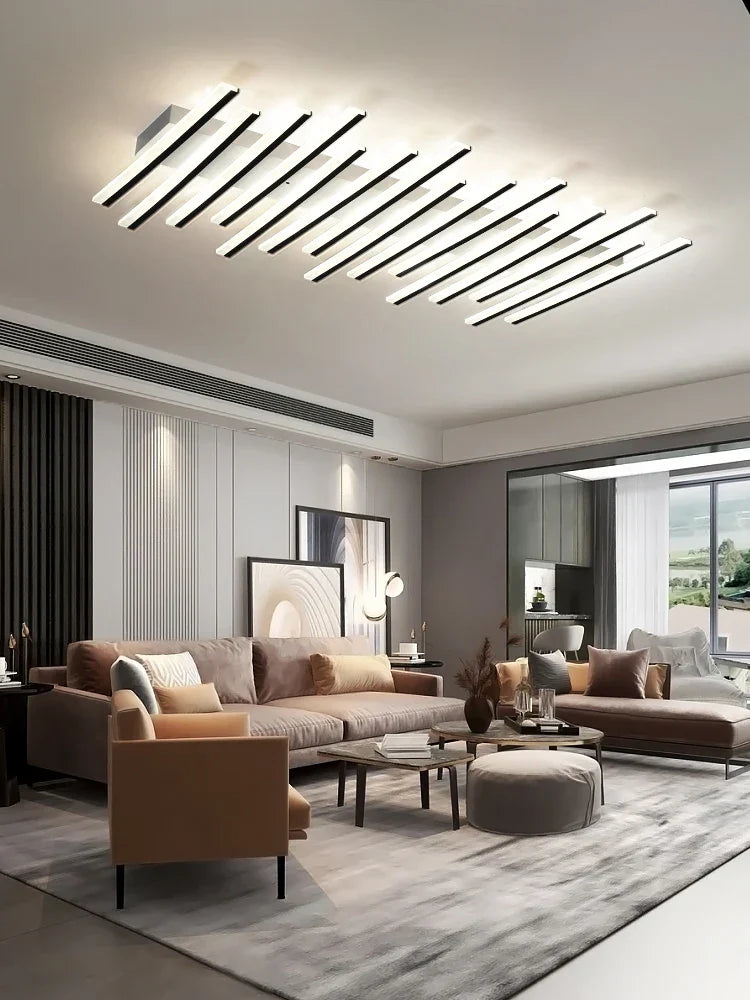 Modern LED Strip Ceiling Chandelier for Living Room, Office, Restaurant, and Bar