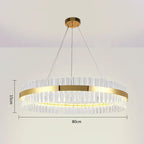 Crystal LED Circle Pendant Chandelier for Living Room Kitchen Decor