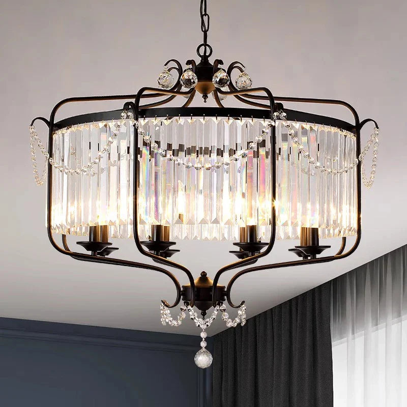 Modern LED Crystal Iron Art Chandelier for Luxury Living Spaces