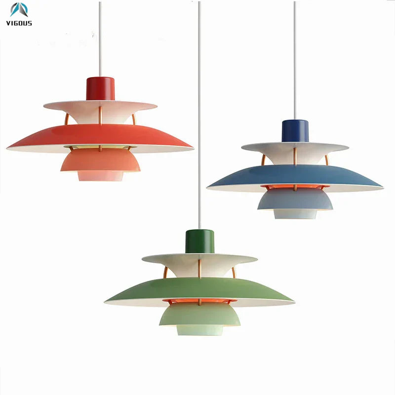 Nordic Colorful Umbrella LED Pendant Light for Dining Room