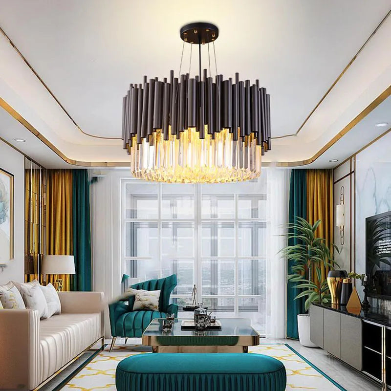 Crystal Chandelier: Modern Luxury Lighting for Elegant Living and Dining Rooms
