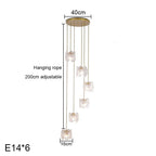 Carved Glass Pearl Chandelier for Dining Room, Living Bedroom, Study, Balcony - LED Pendant Lighting