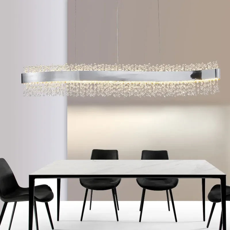 Modern Crystal Chandelier Pendant Lights LED Luxury Living Room Kitchen Island