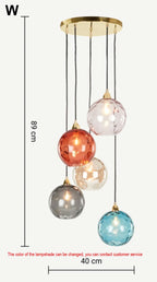 Glass Ball Lustre Pendant Lights - Modern Nordic Design for Kitchen, Bedroom, or Restaurant