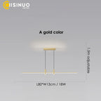 Adjustable LED Pendant Light in Black/Gold for Office Dining Living Room