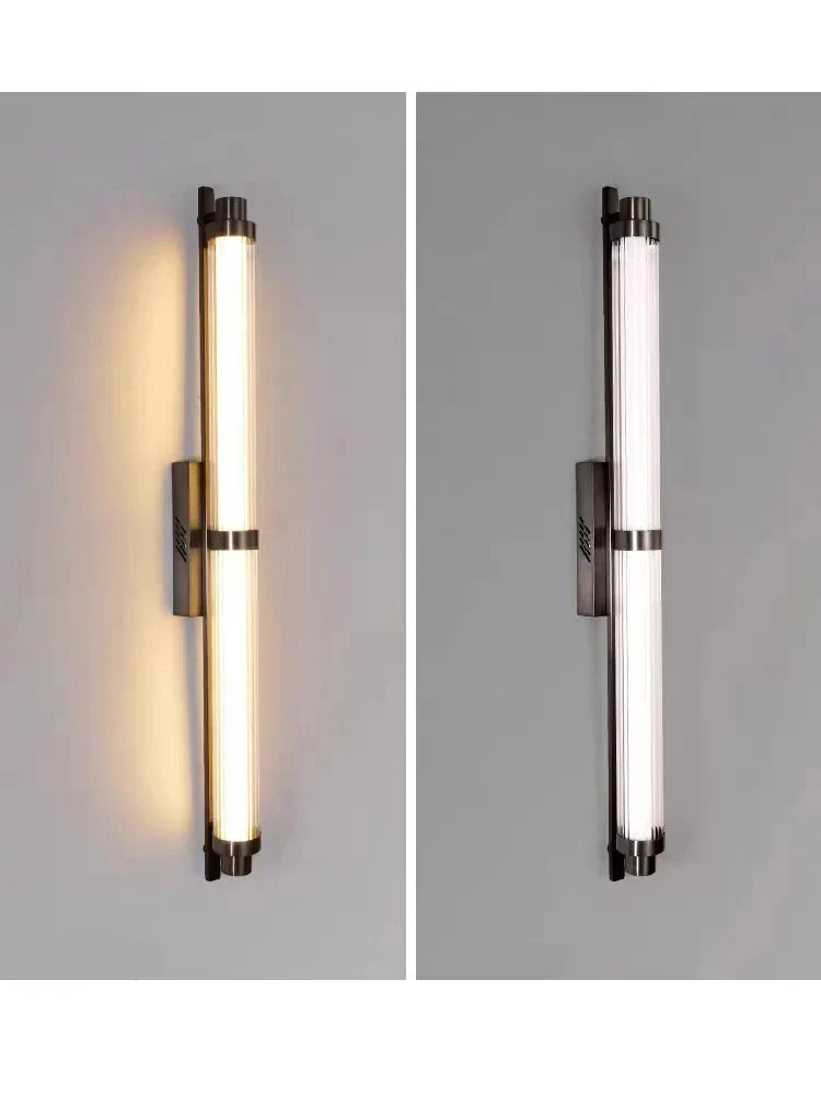 LED Glass Wall Lamp for Living Room Bedroom Café Restaurant, Minimalist Postmodern Design