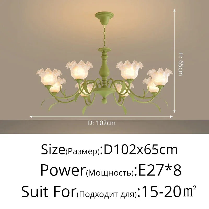 Lily Of The Valley Glass Chandelier Light: Modern Cream Wind Lamp for Living Room & Bedroom