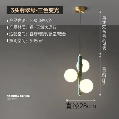 Scandi Marble Pendant Light White Glass Ball Bedroom Living Room Bar Lamp Afralia™