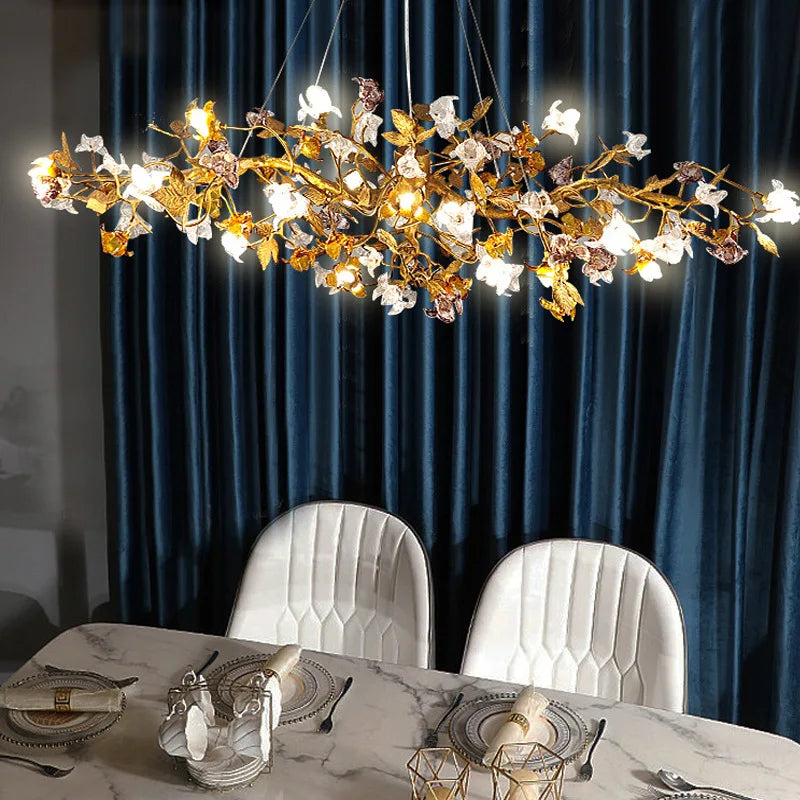 Copper Branch Pendant Chandelier for Luxury Living Room & Restaurant