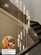 Modern LED Crystal Chandelier for High Ceilings