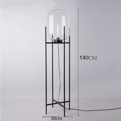 Nordic Glass LED Floor Table Lamp for Home Hotel Bedroom Lighting