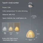 Modern 3D Printed Ceiling Chandelier for Living Room, Bedroom, and Dining Table