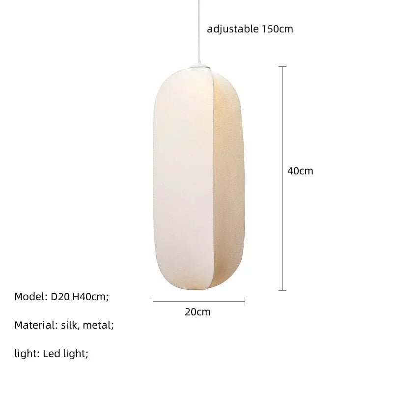 Mori Pendant Lamps: Nordic Japanese Style Silk Lighting for Kitchen Island Living Room