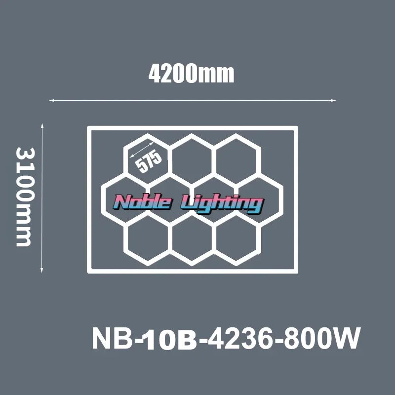 Honeycomb LED Ceiling Light for Car Showroom and Workshop