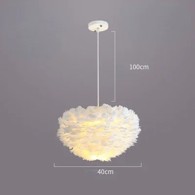 Nordic Feather Pendant Light LED Lamp for Living Room, Bedroom, Dining, Children's