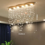 Modern Crystal Chandelier Dining Room LED Hanging Lamp Luxury Indoor Lighting by Afralia™