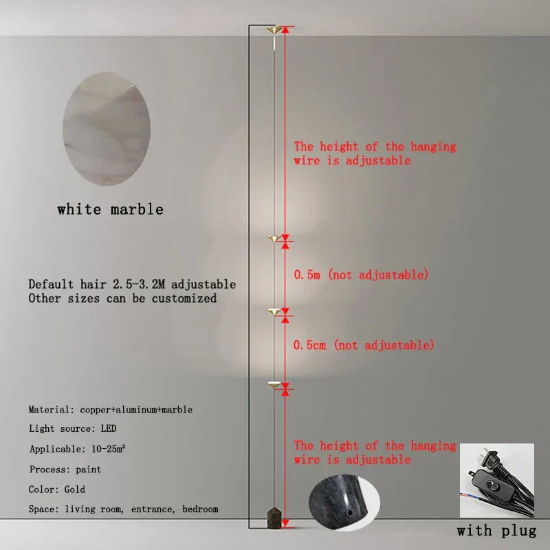 Modern Minimalist LED Floor Lamp for Living Room with Wall Mount Fixture