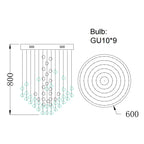 Stone Crystal LED Chandelier: Modern Luxury Lighting Fixture for Living Room Decor