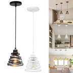 Spiral Swirl Pendant Lamp: Vintage E27 Ribbon Chandelier for Living Room & Kitchen