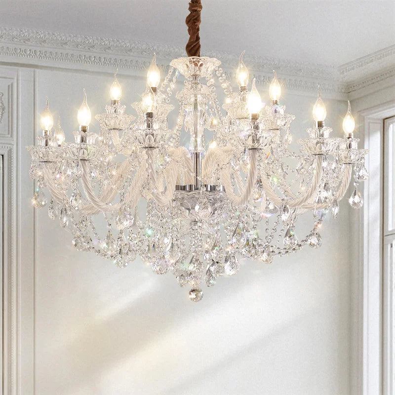 Crystal Chandelier LED Candle K9 Crystal Lamp for Living Dining Bedroom Shop