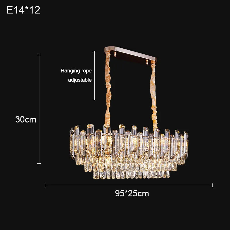 Luxury Crystal Chandelier: Modern Living Room & Dining Room LED Lighting