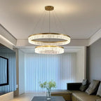 Modern LED Golden Round Chandelier Living Room Luxury Ring Lighting