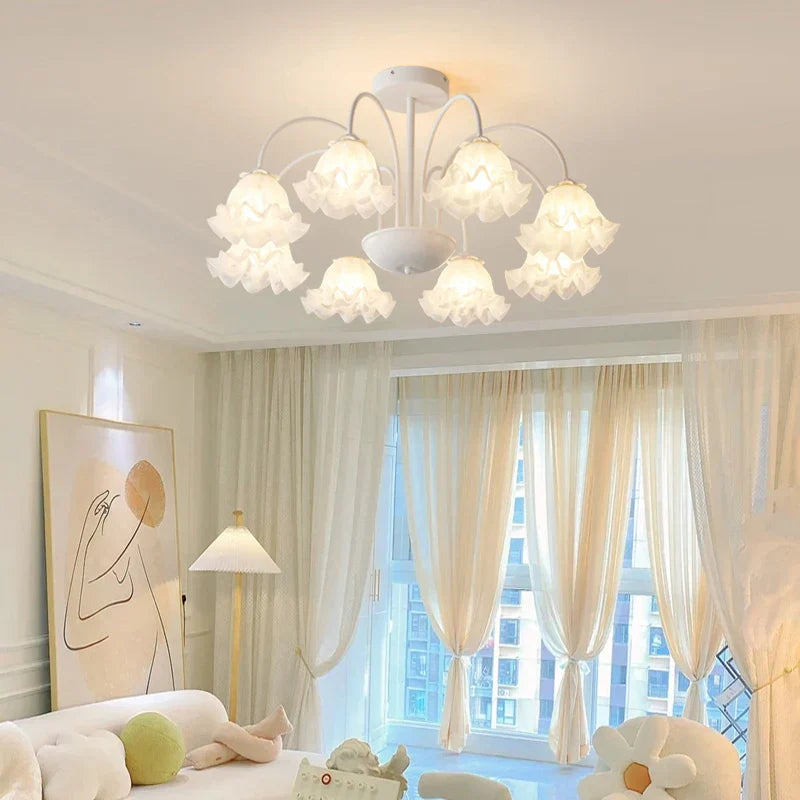 Modern Green White Branch Ceiling Chandelier for Living Room Bedroom Dining Loft
