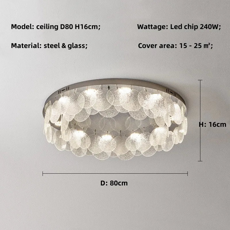 Modern Chrome Steel Ceiling Chandelier: Stylish LED Ceiling Lights for Living Room Décor
