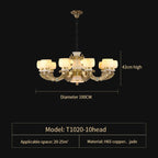 Chinese Jade Chandelier: Elegant All-Copper Lighting for Living Room, Bedroom, Dining Hall