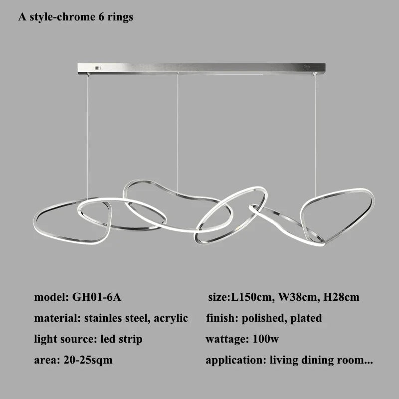 Rose Gold Maillon Pendant Light for Minimalist Dining Room Décor