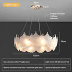 Glass Chandelier LED Circle Pendant Lights for Modern Luxury Living & Dining Decor