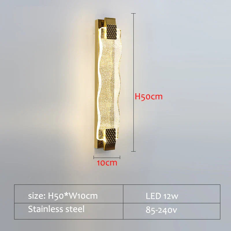 Crystal LED Wall Sconce: Luxury Gold Light Fixture for Home Decor