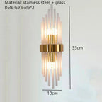 Crystal LED Wall Lamp Stainless Steel Sconces for Bedroom Dining Room