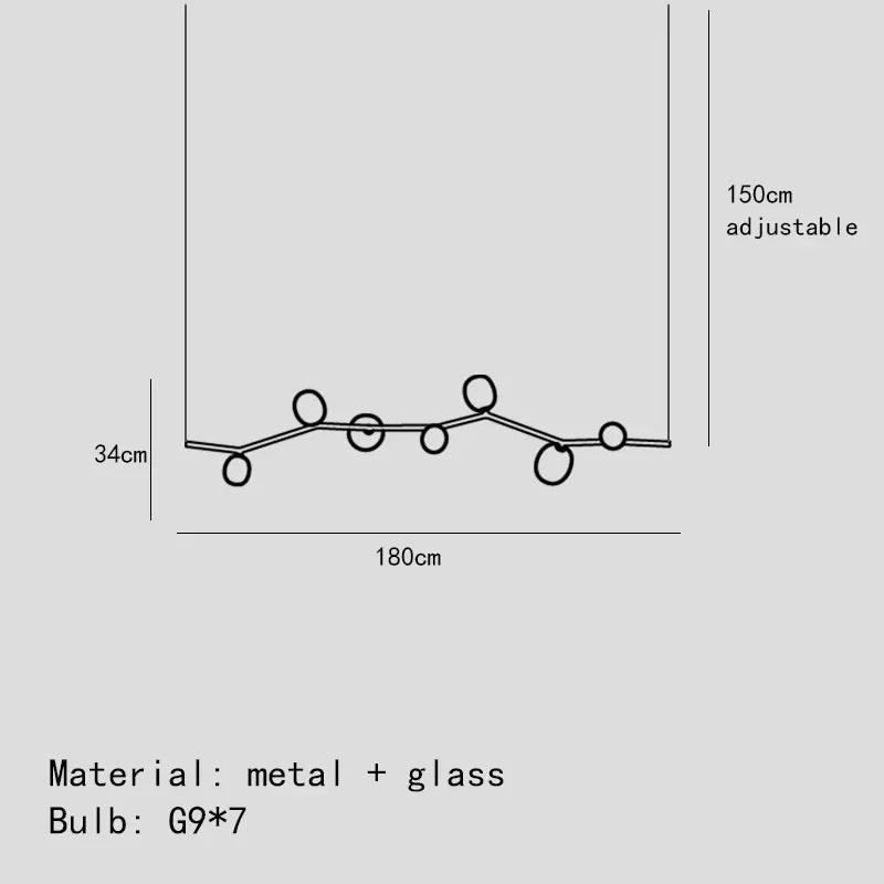 Glass Branch Chandelier: LED Home Decor Lighting for Living Room & Dining Table