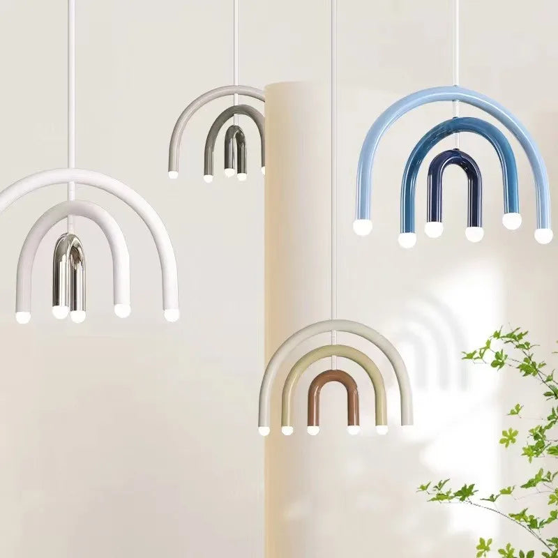 Colorful Metal Chandelier LED Pendant Lamp for Bedroom Parlor Dining Room