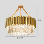 Crystal LED Chandelier: Adjustable Metal Hanging Lamp for Living Room, Dining, Bedroom