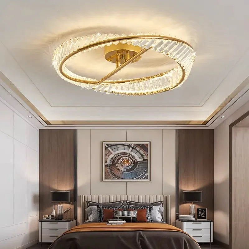 Modern Crystal LED Chandelier Ceiling Lamp for Luxurious Bedroom and Living Room