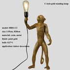 Monkey Resin LED Pendant Chandelier for Nordic Home Decor & Bedroom Lighting
