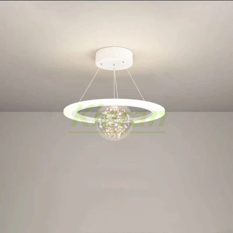 Saturn LED Chandelier: Nordic Modern Style for Bedroom, Study, Dining & Living Room