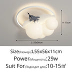 Kids Cloud Airplane Chandelier Ceiling Light for Children's Bedroom