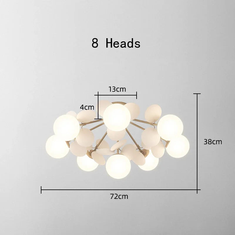 Petals Ceiling Chandelier Light Fixture for Nordic Living Room & Bedroom