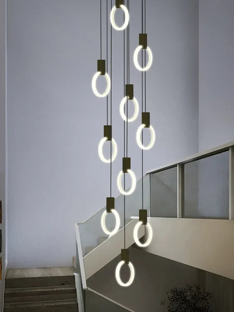 Modern Luxury Gold\Black Acrylic Loft Chandelier