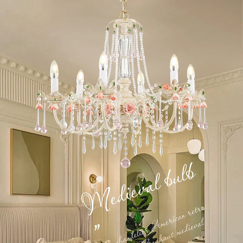 Crystal Chandelier: Elegant French Light Luxury Candle Design for Romantic Living and Dining Rooms